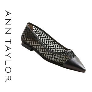 NWT Ann Taylor Shireen Black Mesh Flats Size 7.5